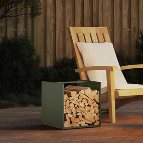 Rastrelliera Per Legna Da Ardere Verde Oliva 40x40x40 Cm /