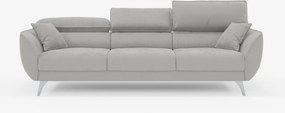 Michelangelo 4 Posti – Divano con 3 sedute estensibili e poggiatesta reclinabili in elegante tessuto vellutino smacchiabile T30