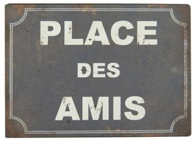 Insegna in metallo 21x15 cm Place des Amis - Antic Line
