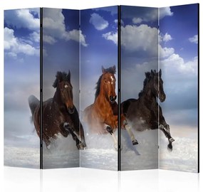 Paravento Horses in the Snow II [Room Dividers]