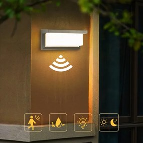 Brilagi-LED Applique da esterno con sensore BRICKY LED/12W/230V grigio IP54