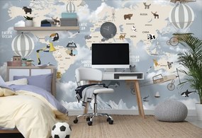 Carta da parati – Magnifica Mappa per Bambini con Animali