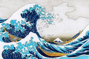 Carta da parati autoadesiva – Riproduzione La grande onda di Kanagawa - Katsushika Hokusai