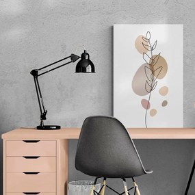 Stampa su tela – Foglia minimalista su sfondo bianco No2