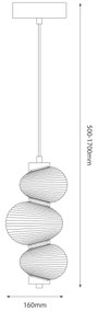 Lampadario LED su cavo BOLLA LED/12W/230V Ø 16 cm cromo lucido/grigio fumé