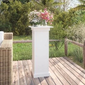 Supporto Per Fiori Bianco 40x40x90 Cm İn Legno Massello Di Pino /