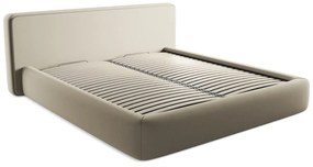 Letto matrimoniale imbottito beige con contenitore con griglia 180x200 cm Kiana - Makamii