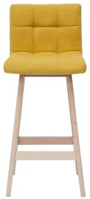 Sgabello da bar tessuto effetto velluto giallo senape 65cm set di 2 KLARIS