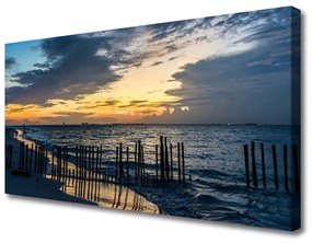 Quadro su tela Paesaggio della spiaggia del mare 100x50 cm