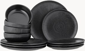 Servizio di piatti Neri, 4 persone, 12 pz