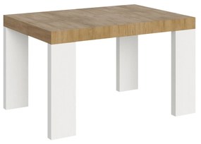 Tavolo allungabile Roxell Mix piano e gambe in diverse finiture, 90x130/390 cm / Quercia Natura / Bianco Frassino