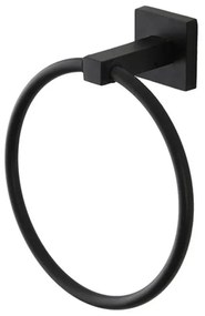 Anello portasalviette nero opaco in acciaio a parete diametro 15 cm Levante