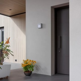Brilagi TERNI LED/12W/230V lampada da parete esterna con sensore grigia IP44