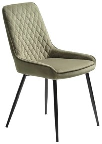 Sedia da pranzo in velluto verde Milton - Unique Furniture