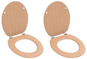 Tavolette Wc Con Coperchi 2 Pz İn Mdf Design Bambù /