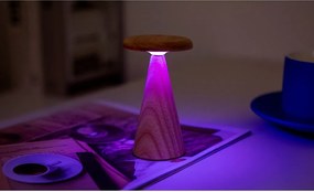 Lampada da tavolo LED di colore naturale con paralume in legno (altezza totale 14 cm) Sylva – Gingko