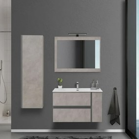 Mobile Bagno Effetto Pietra Beige da 90 cm Sospeso