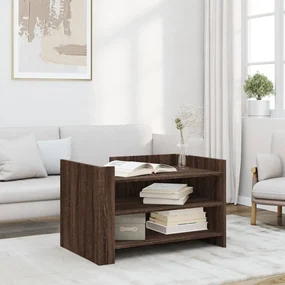 Tavolino Da Salotto Rovere Marrone 80x50x50cm Legno Multistrato /