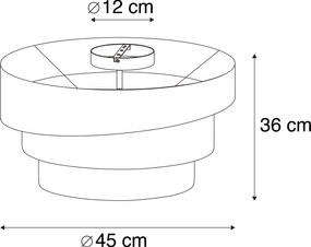 Plafoniera moderna marrone 45 cm 3 luci - Drum Trio