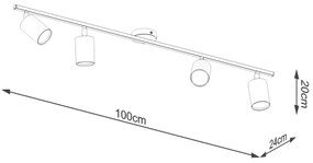 Sollux SL.1168 - Faretto LEMMI 4xGU10/10W/230V nero