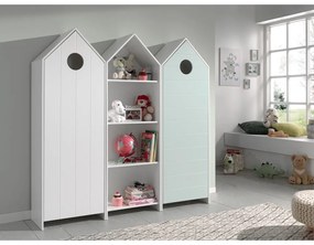 Armadio a giorno bianco e azzurro per bambini 173x171,5 cm CASAMI - Vipack