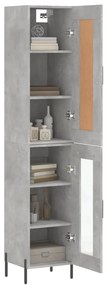 Credenza Grigio Cemento 34,5x34x180 cm in Legno Multistrato