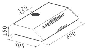 Pyramis 65041701 - Cappa STANDARD HOOD 60 cm nera