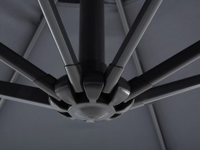 Ombrellone a sbalzo ottagonale diametro 300cm grigio scuro RAVENNA Beliani