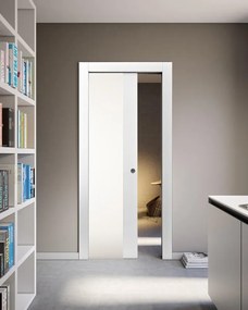 Porta interna scorrevole Vetra in legno laccato colore bianco, L 80 x H 210 cm, apertura reversibile