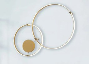 Composizione giotto composta da due cerchi.Un cerchio di diametro 52 cm e 64 cm colore gold luce calda 3000K completo di contenitore da 75w