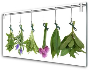 Quadro acrilico Erbe, foglie secche, fiori 100x50 cm