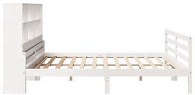 Letto libreria senza materasso bianco 200x200 cm legno di pino