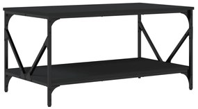 Tavolino da salotto nero 90x50x45 cm in legno multistrato
