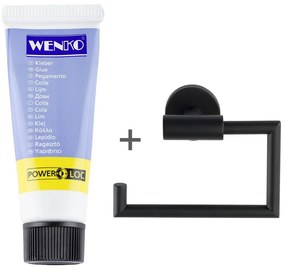 Porta carta igienica autoportante in acciaio inox nero opaco Bosio - Wenko