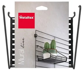 Componente in metallo nero - ripiano 18x15 cm Mural - Metaltex