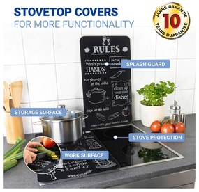 Coprifuoco in vetro temperato in set da 2 52x30 cm Kitchen Rules - Maximex