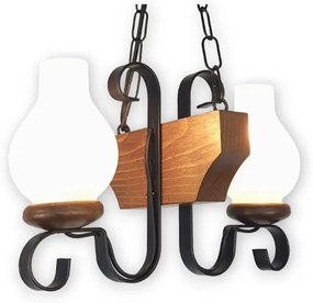 Brilagi - Lampadario a sospensione con catena QUEEN 2xE14/40W/230V faggio/noce