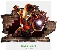 Adesivo per parete 3D IRON MAN wall sticker cameretta bimbi Misura: 150x100 cm