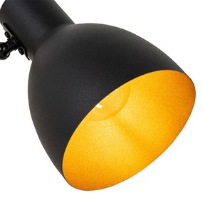 Lampada da tavolo rustica nera con legno - Flint