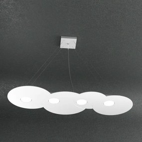 Cloud sospensione 4 luci rettangolare bianco 1128-s4 r-bi