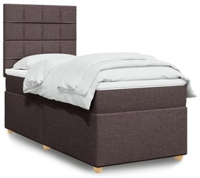 Giroletto A Molle Con Materasso Marrone Scuro 100x200cm Tessuto /