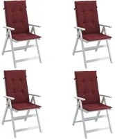 Cuscini Sedia Schiena Alta 4 Rosso Vino Mlange 120x50x4 cm 4002440