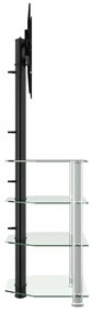 Supporto tv angolare 4 livelli per 32-70 pollici nero e argento
