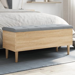 Panca Portaoggetti Rovere Sonoma 102x42x46 Cm Legno Multistrato /