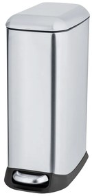 Cestino per la spazzatura color argento opaco in acciaio inox con pedale 20 l Design – Wenko