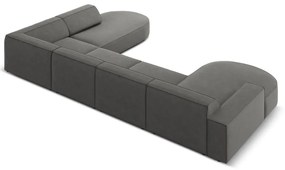 Divano angolare in velluto grigio (angolo destro) Jodie - Micadoni Home