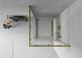 Mexen Rio cabina doccia quadrata 80 x 80 cm, trasparente, oro - 860-080-080-50-00