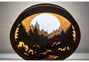 Li-Go 23580/DUB2 - Lampada da tavolo decorativa dimmerabile a LED, 12W/230V, 20x22 cm, rovere lucido