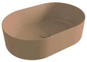 Lavabo da appoggio ovale in ceramica L 60 x H 16 cm marrone