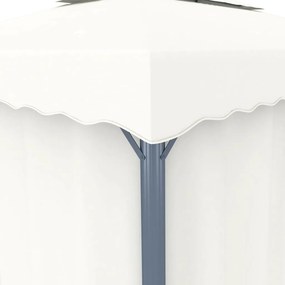 Gazebo con Tende 3x3 cm Bianco Crema Alluminio